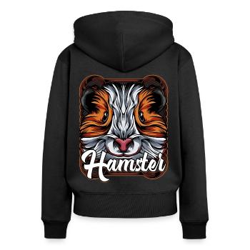 Cadeau de hamster animal de compagnie rongeur hamster - Sweat à capuche zippé Premium bio Femme - noir - Dos - Julia (174cm)