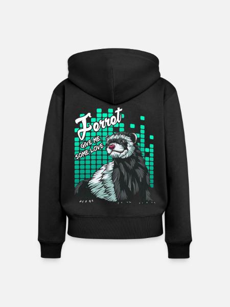 Frettchen - Frauen Premium Bio Zip Hoodie - Schwarz