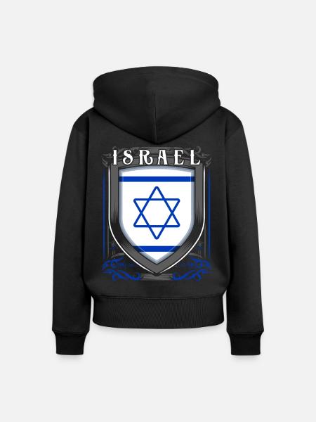 Israel - Frauen Premium Bio Zip Hoodie - Schwarz