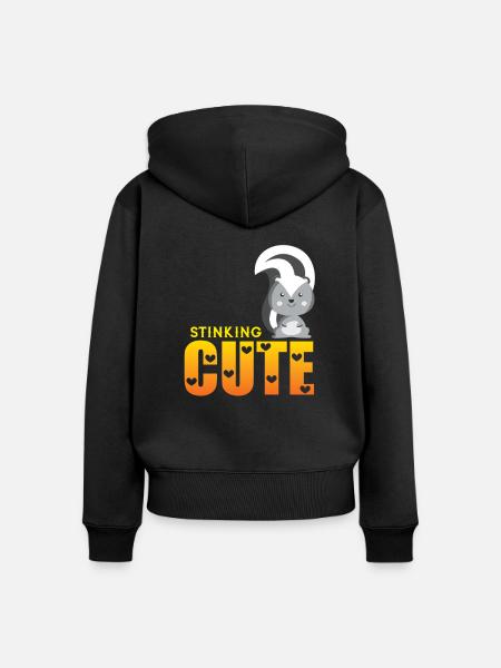 Stinktier - Frauen Premium Bio Zip Hoodie - Schwarz