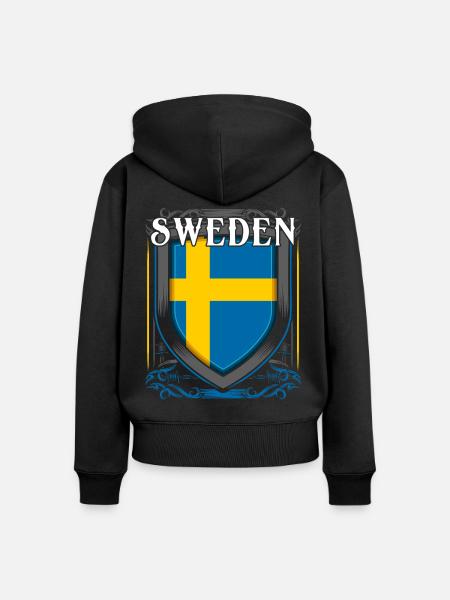 Schweden - Frauen Premium Bio Zip Hoodie - Schwarz