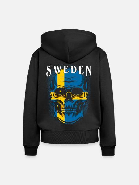 Schweden - Frauen Premium Bio Zip Hoodie - Schwarz