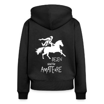Snes are for amateurs. Witch on horse. ride - Women's Premium Organic Zip Hoodie - black - Back - Julia (174cm)