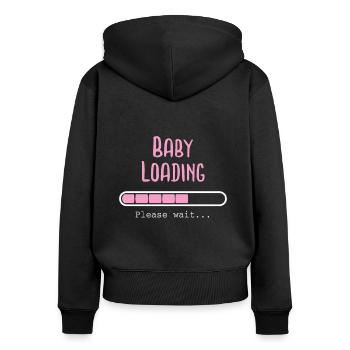 Baby loading.. please wait. Grossesse Accouchement - Sweat à capuche zippé Premium bio Femme - noir - Dos - Julia (174cm)