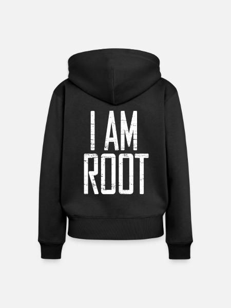 I AM ROOT - Frauen Premium Bio Zip Hoodie - Schwarz