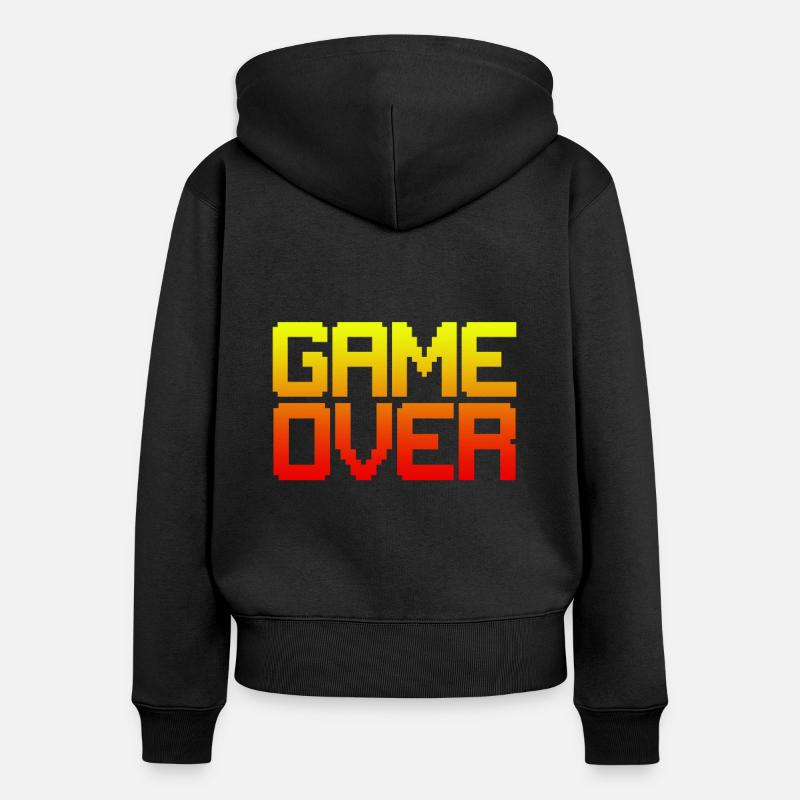 Computer per PC da gioco Gaming Gift Gambling - Felpa con cappuccio con zip ecologica premium da donna - nero