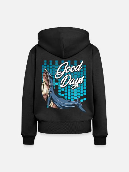 Walfisch - Frauen Premium Bio Zip Hoodie - Schwarz