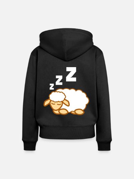 Schaf Geschenk Wolle Fell - Frauen Premium Bio Zip Hoodie - Schwarz