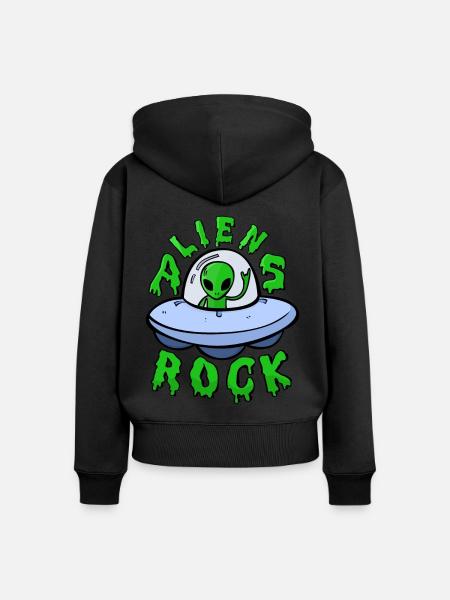 Alien - Frauen Premium Bio Zip Hoodie - Schwarz