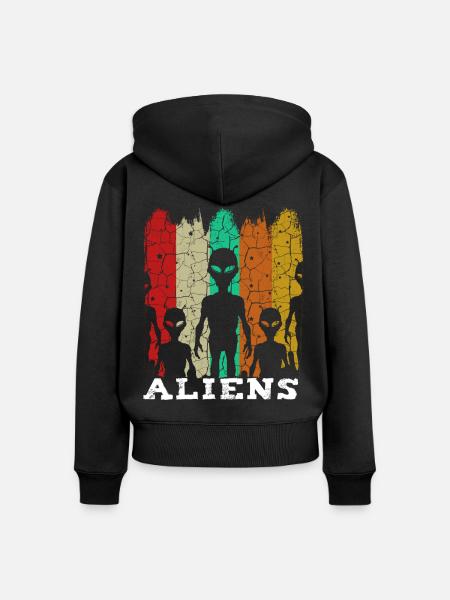 Alien - Frauen Premium Bio Zip Hoodie - Schwarz