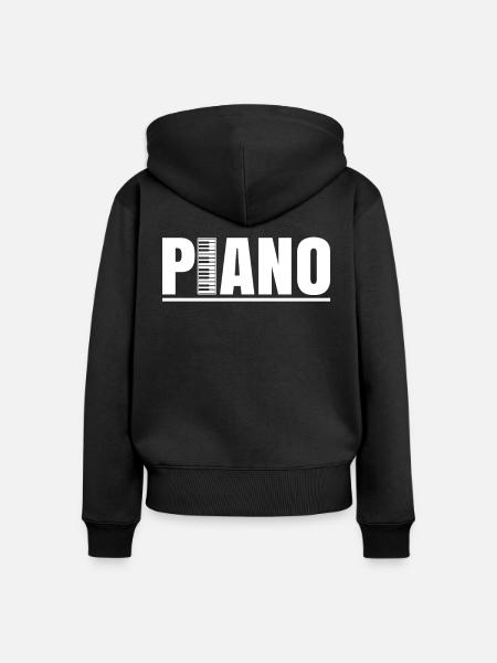Piano - Frauen Premium Bio Zip Hoodie - Schwarz