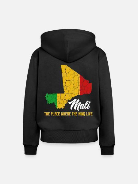 Mali - Frauen Premium Bio Zip Hoodie - Schwarz
