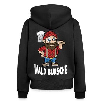 WALD BURSCHE Forestier forestier forestier bûcheron Dessin animé - Sweat à capuche zippé Premium bio Femme - noir - Dos - Julia (174cm)