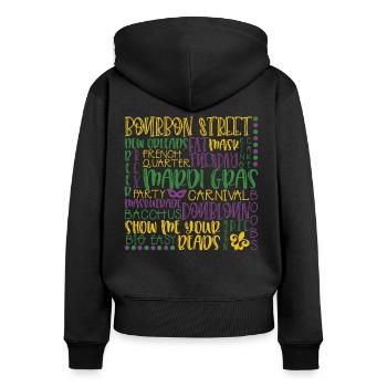Mardi Gras Subway Art Costume - Women's Premium Organic Zip Hoodie - black - Back - Julia (174cm)