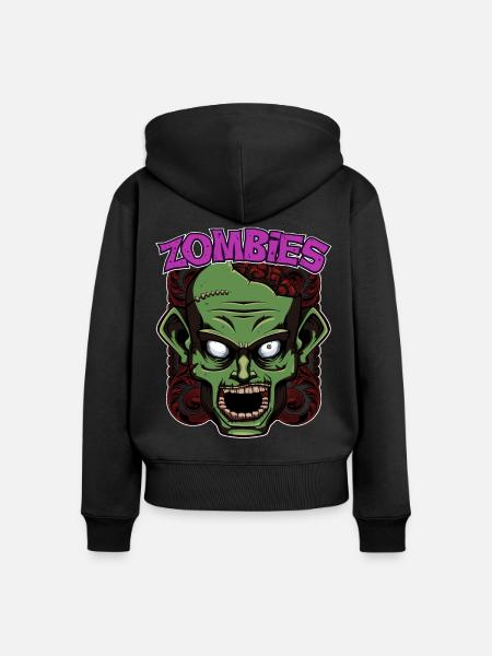 Zombies - Frauen Premium Bio Zip Hoodie - Schwarz