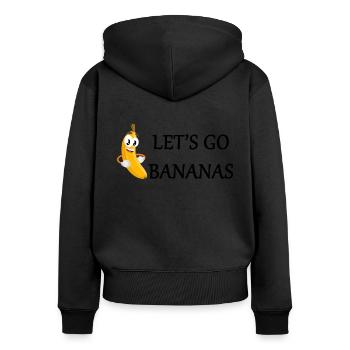 Banane Party Spruch Kinder - Frauen Premium Bio Zip Hoodie - Schwarz - Hinten - Julia (174cm)