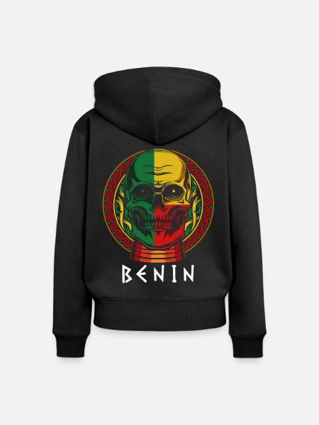 Benin - Frauen Premium Bio Zip Hoodie - Schwarz