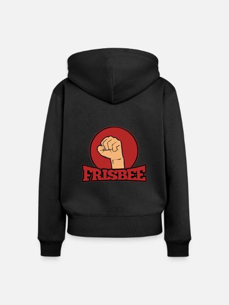 Frisbee - Frauen Premium Bio Zip Hoodie - Schwarz