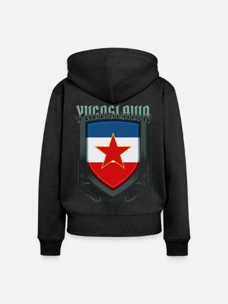Jugoslawien - Frauen Premium Bio Zip Hoodie - Schwarz