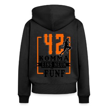 Marathon - Sweat à capuche zippé Premium bio Femme - noir - Dos - Julia (174cm)