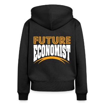 Wirtschaft Student Geschenk BWL VWL - Frauen Premium Bio Zip Hoodie - Schwarz - Hinten - Julia (174cm)