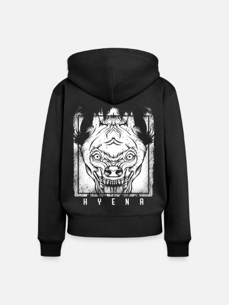 Hyänen - Frauen Premium Bio Zip Hoodie - Schwarz