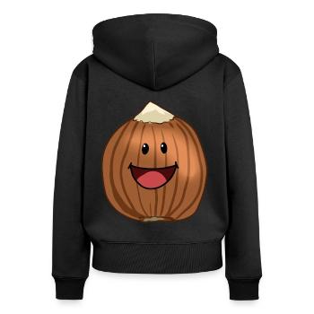 Hazelnut Nut Nuts Food Vegans - Women's Premium Organic Zip Hoodie - black - Back - Julia (174cm)