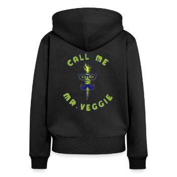 Call me Mr. Veggie Vegan Carrot - Women's Premium Organic Zip Hoodie - black - Back - Julia (174cm)