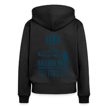 Balloon - Balloon Pilot depuis 1783 - Sweat à capuche zippé Premium bio Femme - noir - Dos - Julia (174cm)