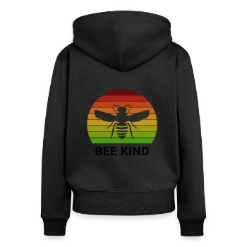 Bee Enfant - Bee T-shirt - Sweat à capuche zippé Premium bio Femme - noir - Dos - Julia (174cm)