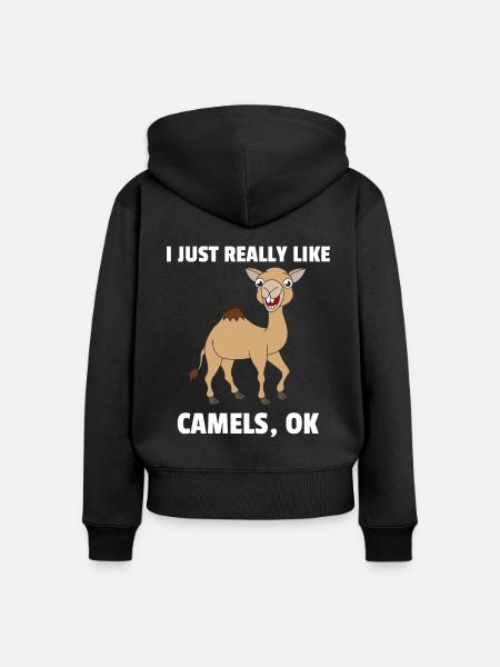 Kamel Kamele Tierliebe Liebhaber Geschenk - Frauen Premium Bio Zip Hoodie - Schwarz