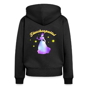 Flaschenputtel Junggesellenabschied Jungesellin - Frauen Premium Bio Zip Hoodie - Schwarz - Hinten - Julia (174cm)