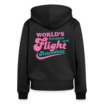 Hôtesse de l'air - Meilleure hôtesse de l'air du monde - Sweat à capuche zippé Premium bio Femme - noir - Dos - Julia (174cm)