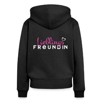 Lieblingsfreundin beste Freundin Geschenk - Frauen Premium Bio Zip Hoodie - Schwarz - Hinten - Julia (174cm)