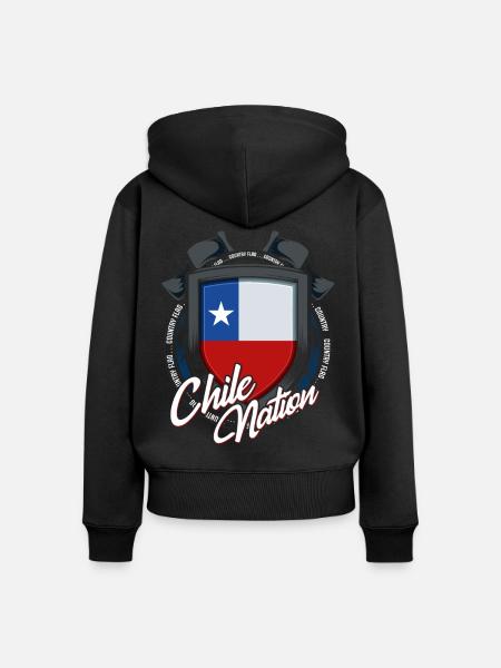 Chile - Frauen Premium Bio Zip Hoodie - Schwarz