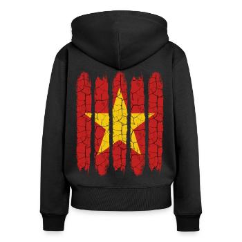 République socialiste du Vietnam Super idée cadeau - Sweat à capuche zippé Premium bio Femme - noir - Dos - Julia (174cm)