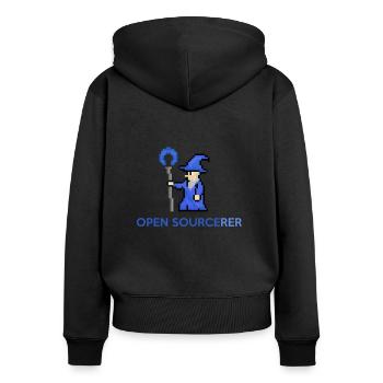 Open Source Sorcerer Programmierer T-Shirt - Frauen Premium Bio Zip Hoodie - Schwarz - Hinten - Julia (174cm)