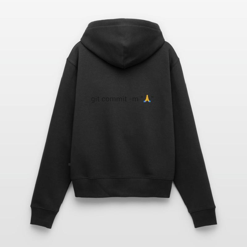 Programmierer Git Pray Frauen Premium Bio Zip Hoodie