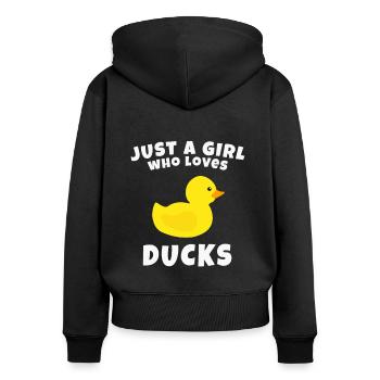 Rubber duck rubber duck - Women's Premium Organic Zip Hoodie - black - Back - Julia (174cm)