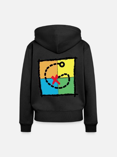 GEOCATCHER Schatzkarte GEOCACHING - Frauen Premium Bio Zip Hoodie - Schwarz