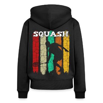 squash - Women's Premium Organic Zip Hoodie - black - Back - Julia (174cm)