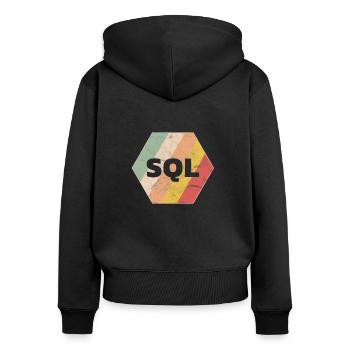 Programmer developer SQL - Women's Premium Organic Zip Hoodie - black - Back - Julia (174cm)