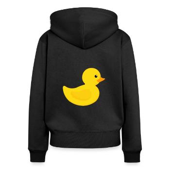 Rubber duck rubber duck - Women's Premium Organic Zip Hoodie - black - Back - Julia (174cm)