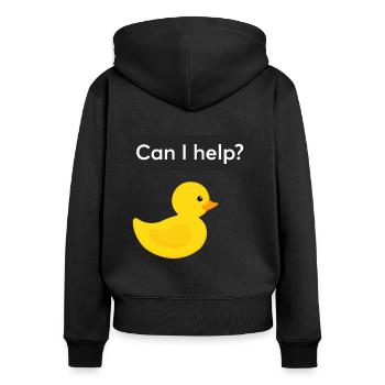 Programmer rubber duck debugging - Women's Premium Organic Zip Hoodie - black - Back - Julia (174cm)