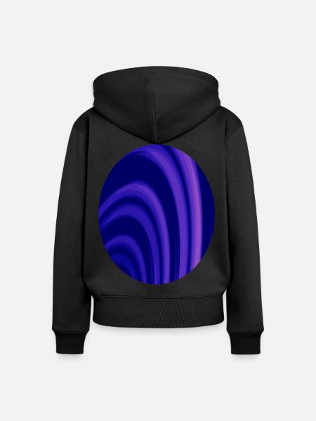 Fraktal Ringe Oval - Frauen Premium Bio Zip Hoodie - Schwarz