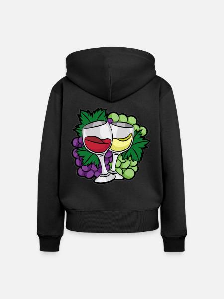 REDWINE AND WHITEWINE GRAPES - Frauen Premium Bio Zip Hoodie - Schwarz