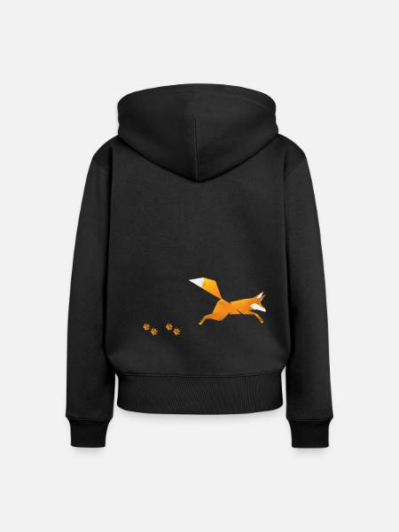 Fuchs Tier Geschenk - Frauen Premium Bio Zip Hoodie - Schwarz