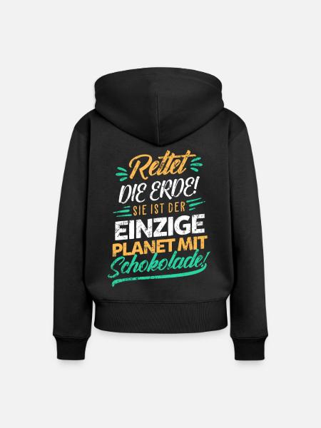 Schokolade Klimaschutz - Frauen Premium Bio Zip Hoodie - Schwarz