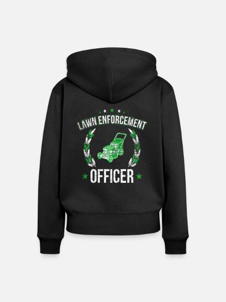 Rasenmähen Rasen - Frauen Premium Bio Zip Hoodie - Schwarz