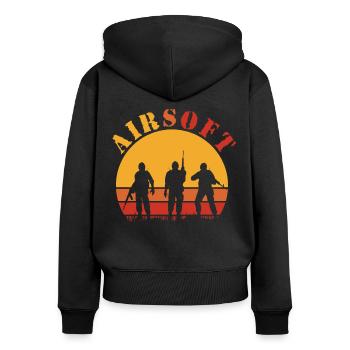Airsoft - Sweat à capuche zippé Premium bio Femme - noir - Dos - Julia (174cm)